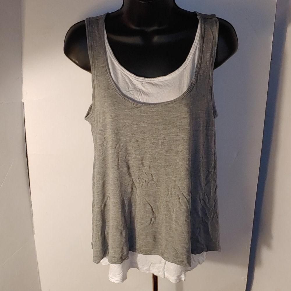 Gap Maternity Gray and White Tank Top
